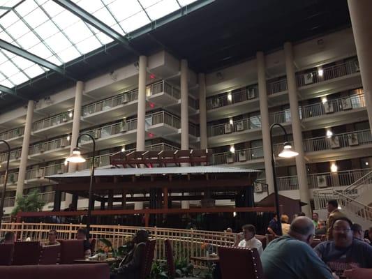 The gazebo in the center of the indoor courtyard, or atrium.