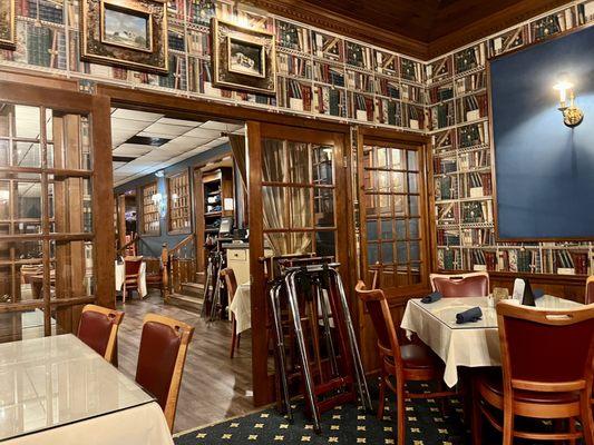 A view from the library room into the main dining area