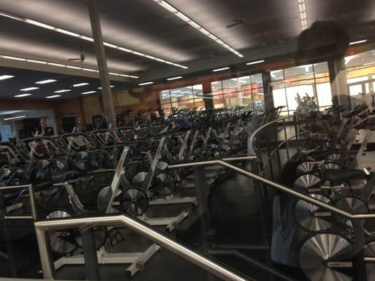 Huge spin class room