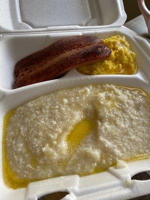 Eggs, grits, and some hot dog thing.  Not what I ordered.