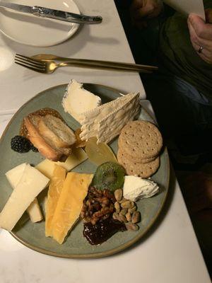 Cheese plate, the cheddars were so nice.