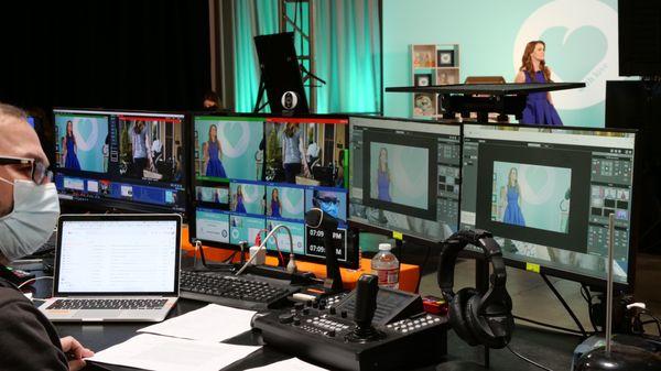 Virtual events can be 100% virtual or broadcast from our production studio.