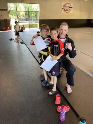 Jasper and Julien with their favorite coach, Adam.