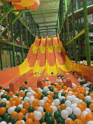 playground slides with ball pits
toddler area