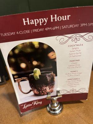 Happy hour prices