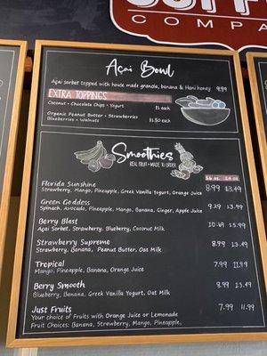 updated menu