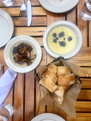 Absolutely fantastic roasted garlic in balsamic & olive oil with their fresh rosemary bread