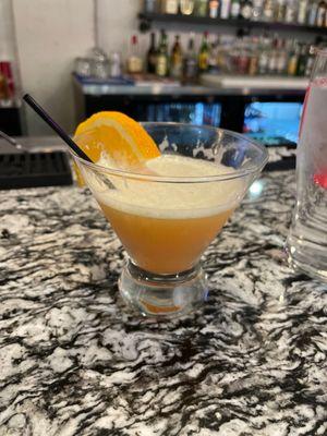 A very delicious mango sunrise martini.