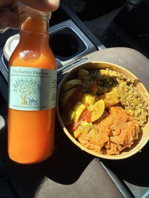 Juice and lunch bowl