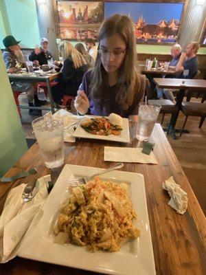 The Bangkok Fried Rice (in front of me), and the Gra Pow (in front of my partner)