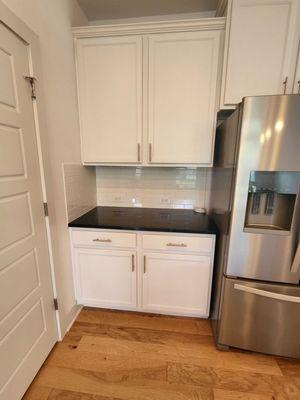 Spotless kitchen cabinets after the move out cleaning in North Austin