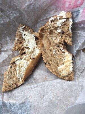 extremely disappointing. this is what they consider a "bagel with cream cheese" to be.