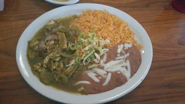 Pollo en salsa verde.