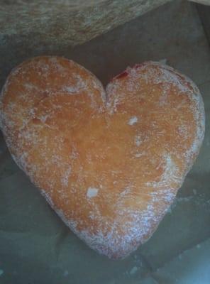 Heart shaped jelly donut