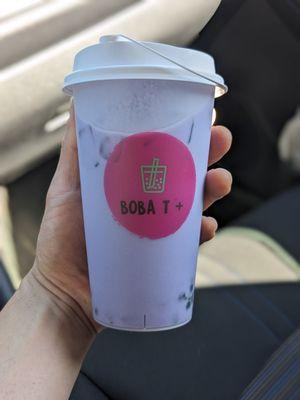 Taro milk tea with boba