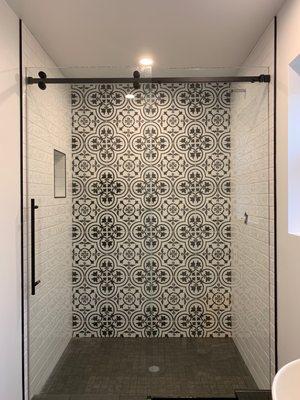 Custom Frameless Barn Door Style Hydro-Slider