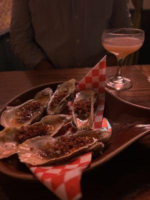 Broiled Oysters with scampi butter