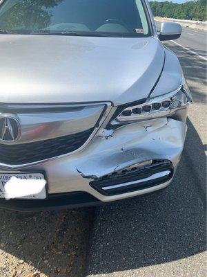 Damage to front of my vehicle traveling on 95 North