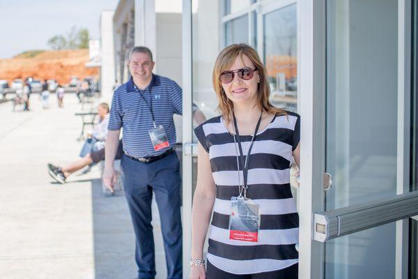 Greeters ready to welcome guests at LifePoint Church.