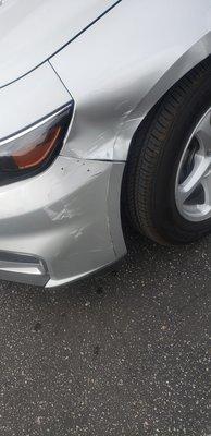 Left fender damage