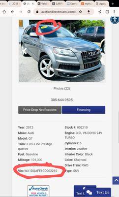 Subject 2012 Audi Q7 - sticker says 2013