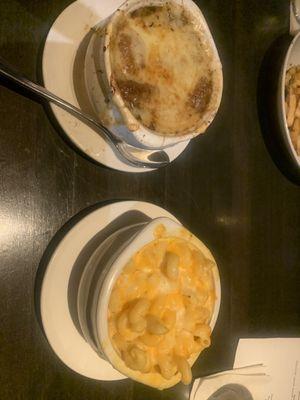 French Onion Soup, mac and cheese