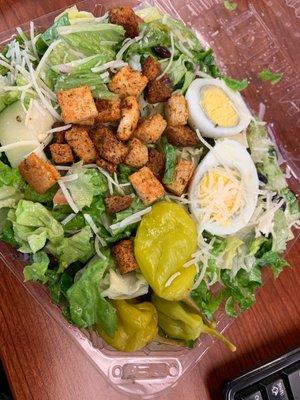 Greek salad with lemon dressing