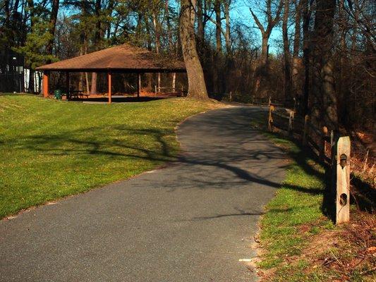 Shelter and picnic area within Sawmill Creek Park.