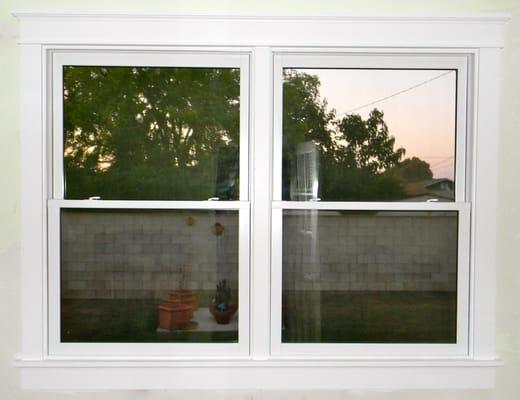 Twin double hung to replace a Home Depot French Door, Raised height and framed in wall below