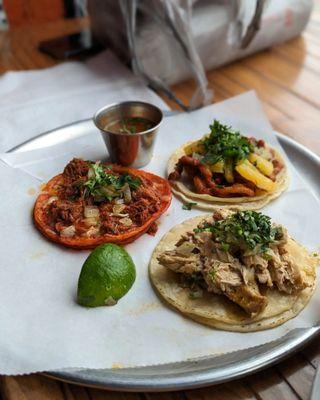 Pollo, Pastor, Birria tacos