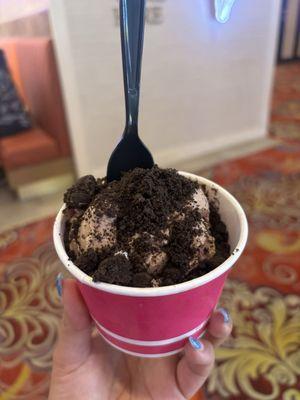 Chocolate malted crunch with crushed Oreos