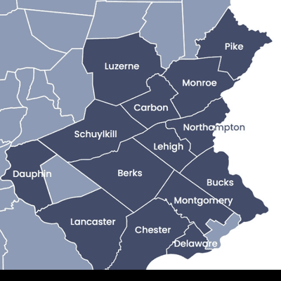 We serve 14 counties in Eastern Pennsylvania.