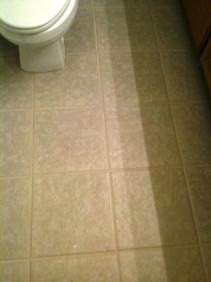 Bathroom tile after cleaning