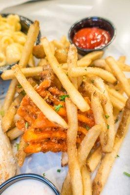 Fry mix - skinny fries, waffle sweet potato fries and okra