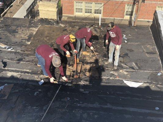 Tear off flat roof