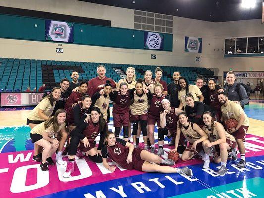 With Boston college women's basketball at the 2017 ACC tournament in Meryl beach South Carolina