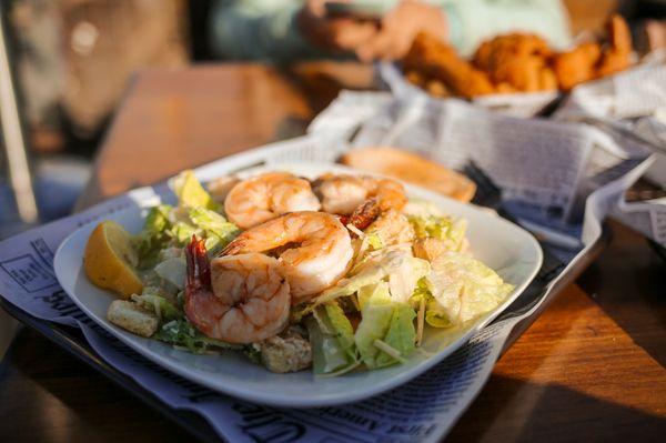 Prawn Caesar Salad - pretty standard salad excepting the juicy, tender prawns on top!