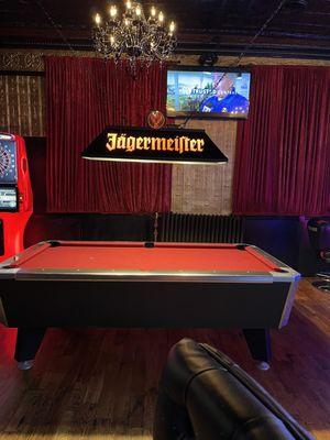 Pool table in the bar area