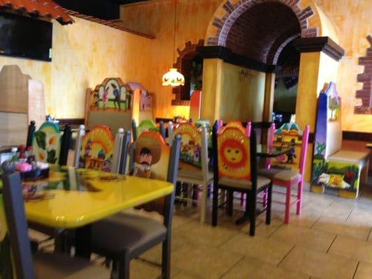 Place is new and clean and very "Mexican" decor