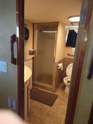 All the Galley bathrooms are clean and have showers.