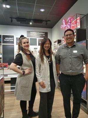 Target Optical Anaheim team: Linda, Dr. Anita Lee, and Bernie