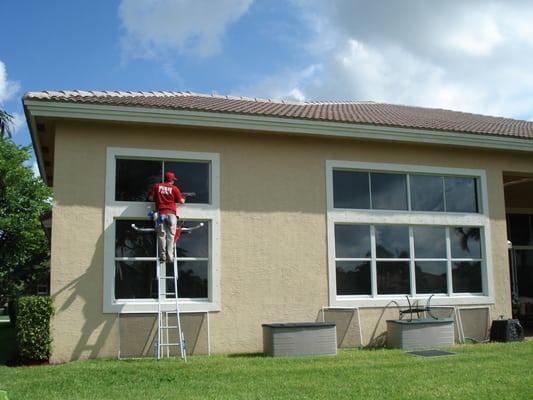 We clean windows in homes and townhomes