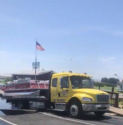 Them launching our pontoon boat