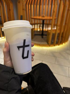 Taro Milk Tea with milk foam