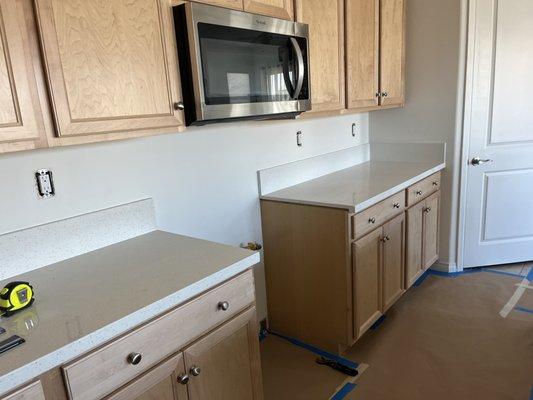 Before picture of backsplash install