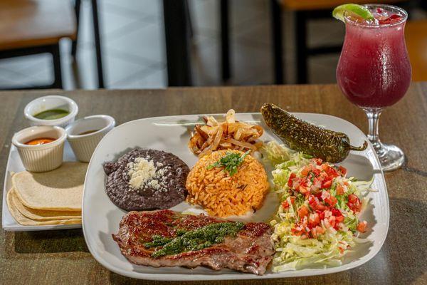 Carne Asada with house made Red Sangria