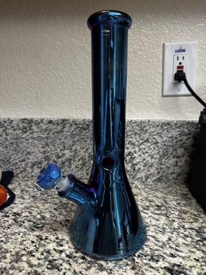 Blue iridescent bong. It came with a clear bowl. I later went back for the blue bowl.