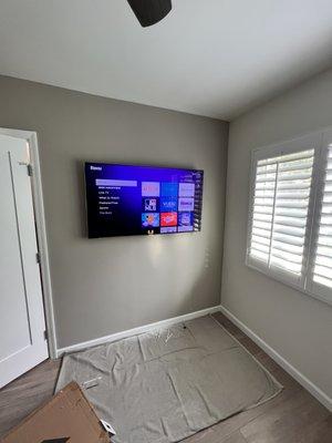 Clean TV installation on full motion wall mount in Tarzana