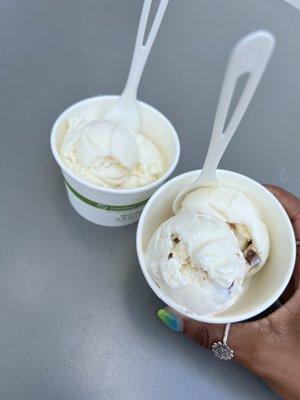 Honey & Vanilla and Mint & Chocolate ice cream