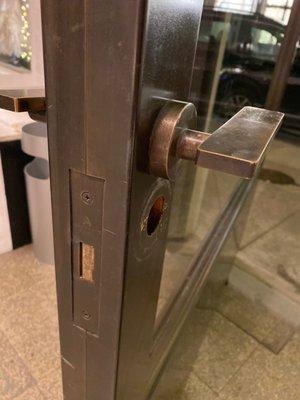 Installation of commercial door lock